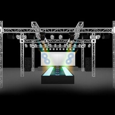 Stage and truss setup for event production