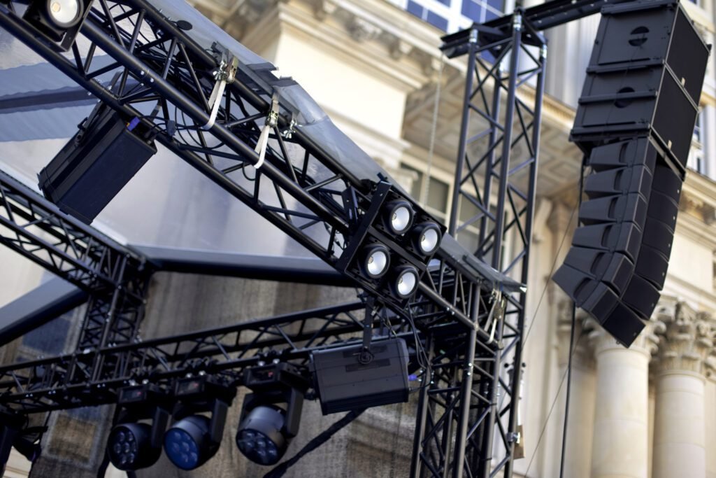 Affordable PA system rental package including speakers and microphones from Upshot Audio Visual