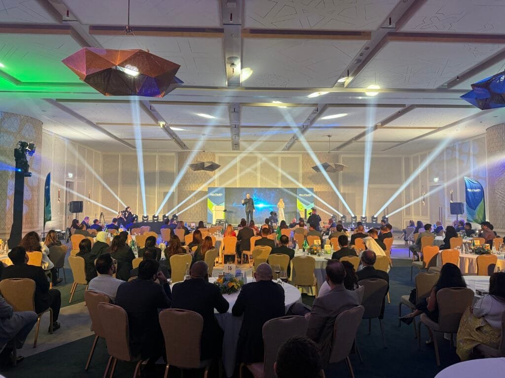 Corporate event production setup
